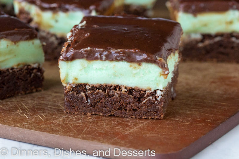 grasshopper brownie on a plate