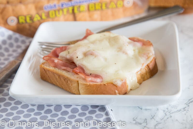 open faced croque monsieur on a plate