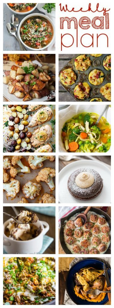 Weekly Meal Plan Week 78 – 11 great bloggers bringing you a full week of recipes including dinner, sides dishes, and desserts!