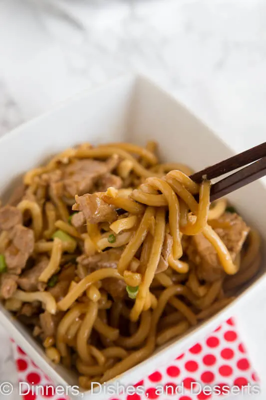 asain noodle bowl with chopsticks
