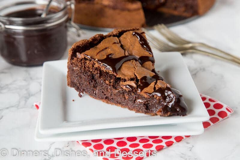 Slice of Gooey Brownie pie on a plate