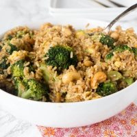 Nutty fried rice in a bowl