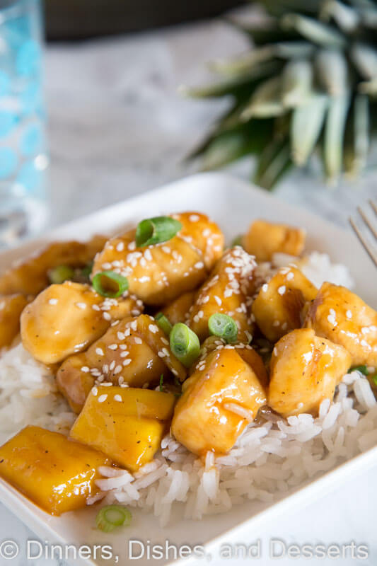 Pineapple Chicken Teriyaki - sweet and tangy homemade teriyaki sauce with tender chicken and pineapple. Serve over rice for a quick and easy dinner.