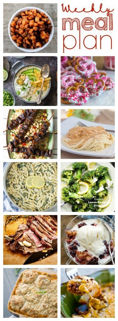 Weekly Meal Plan Week 82 – 11 great bloggers bringing you a full week of recipes including dinner, sides dishes, and desserts!