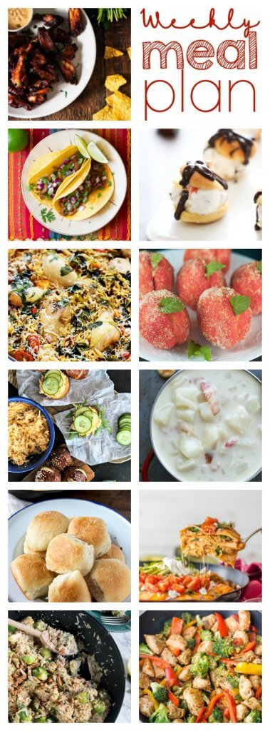 Weekly Meal Plan Week 84 – 11 great bloggers bringing you a full week of recipes including dinner, sides dishes, and desserts!