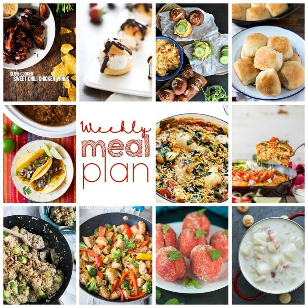 Weekly Meal Plan Week 84 – 11 great bloggers bringing you a full week of recipes including dinner, sides dishes, and desserts!