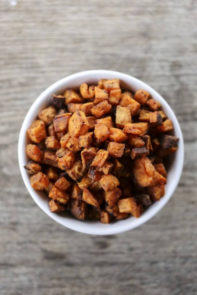 Sweet Potato Croutons {Foodie with Family}