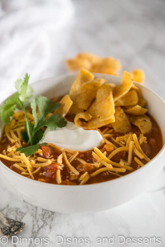 Taco soup in a bowl