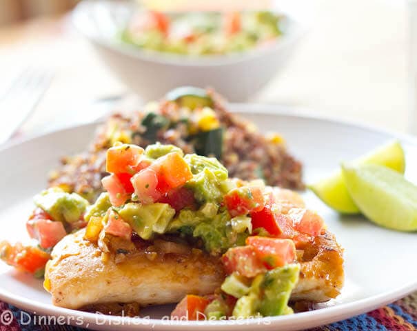 Grilled Chicken with Avocado Tomato Salsa