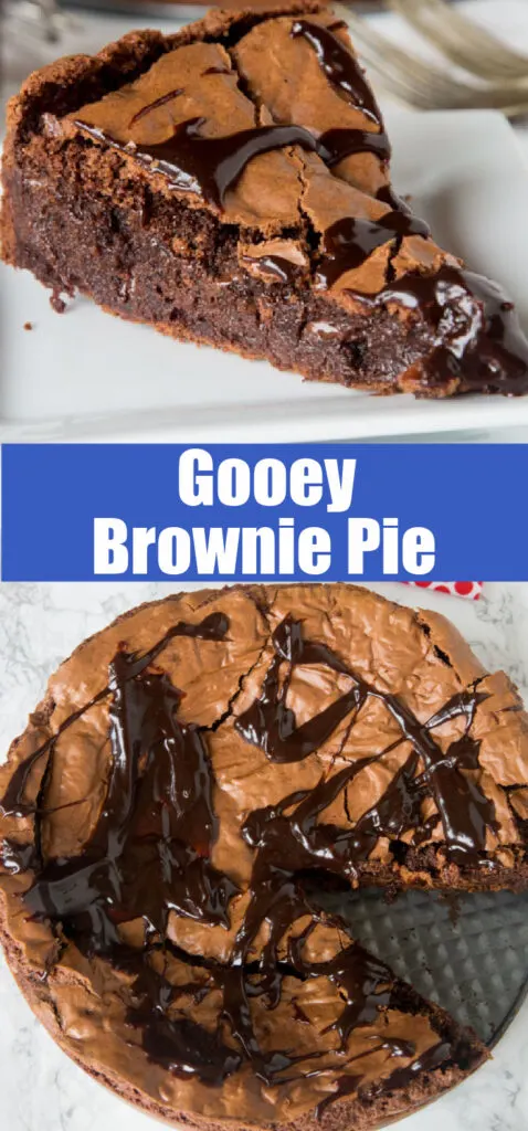 close up brownie pie collage for pinterest