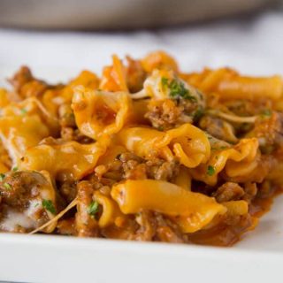 Homemade Hamburger Helper Lasagna - skip the box and try this homemade version. Just a few ingredients, ready in minutes, and the whole family will love it!