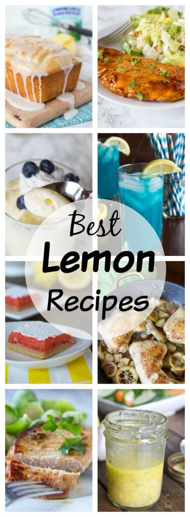 20 Lemon Recipes - pucker up it is citrus season! Here are 20 of my favorite lemon recipes; everything from dinner to drinks to desserts!