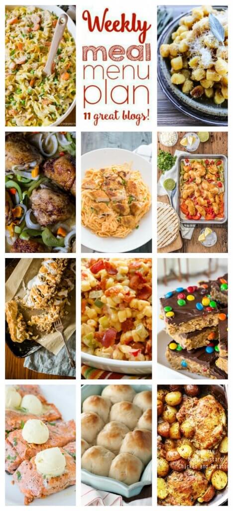 Weekly Meal Plan Week 88 – 11 great bloggers bringing you a full week of recipes including dinner, sides dishes, and desserts!