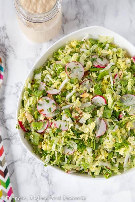 A bowl of salad, with Cabbage and Napa cabbage