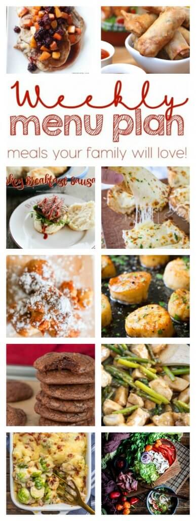 Weekly Meal Plan Week 93 - 10 great bloggers bringing you a full week of recipes including dinner, sides dishes, and desserts!
