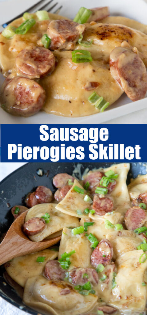 pierogies with sausage close up