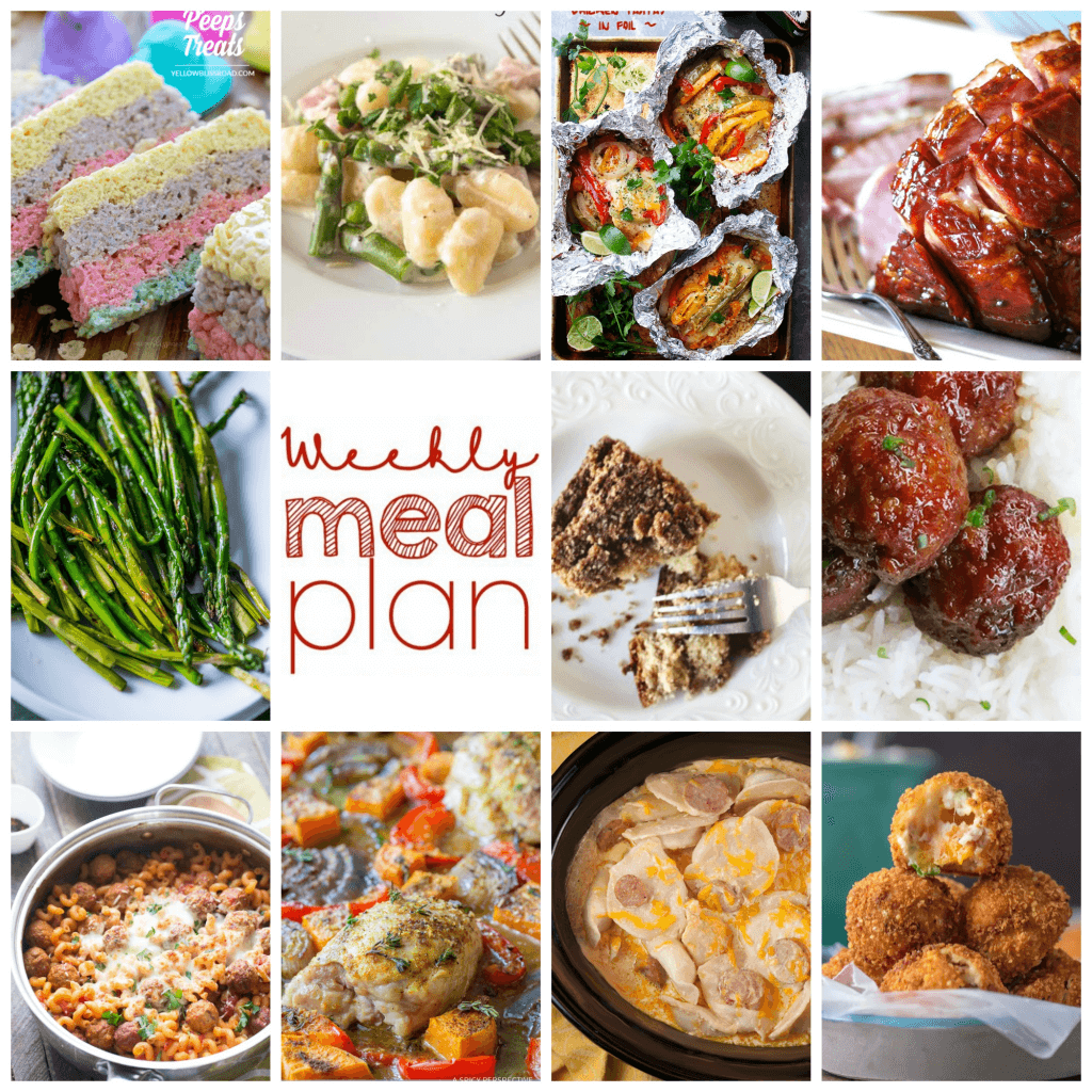 Weekly Meal Plan Week 90 - 11 great bloggers bringing you a full week of recipes including dinner, sides dishes, and desserts!