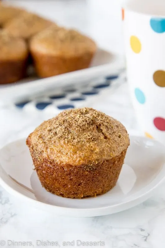 bran muffin on a plate