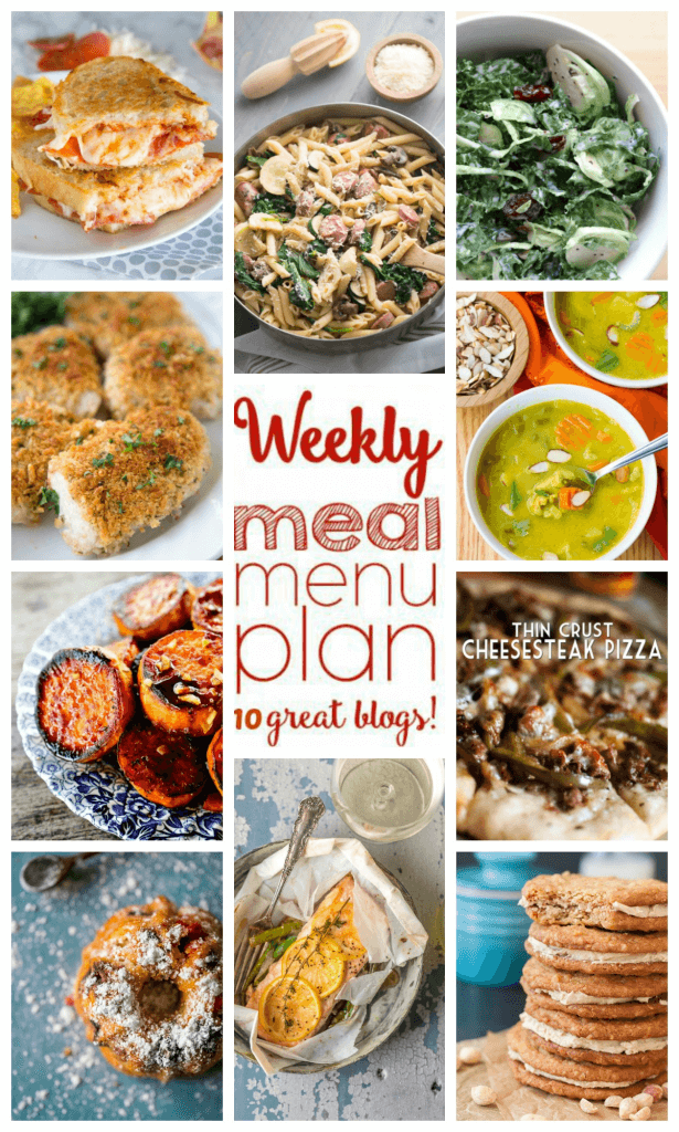 Weekly Meal Plan Week 92 - 10 great bloggers bringing you a full week of recipes including dinner, sides dishes, and desserts!