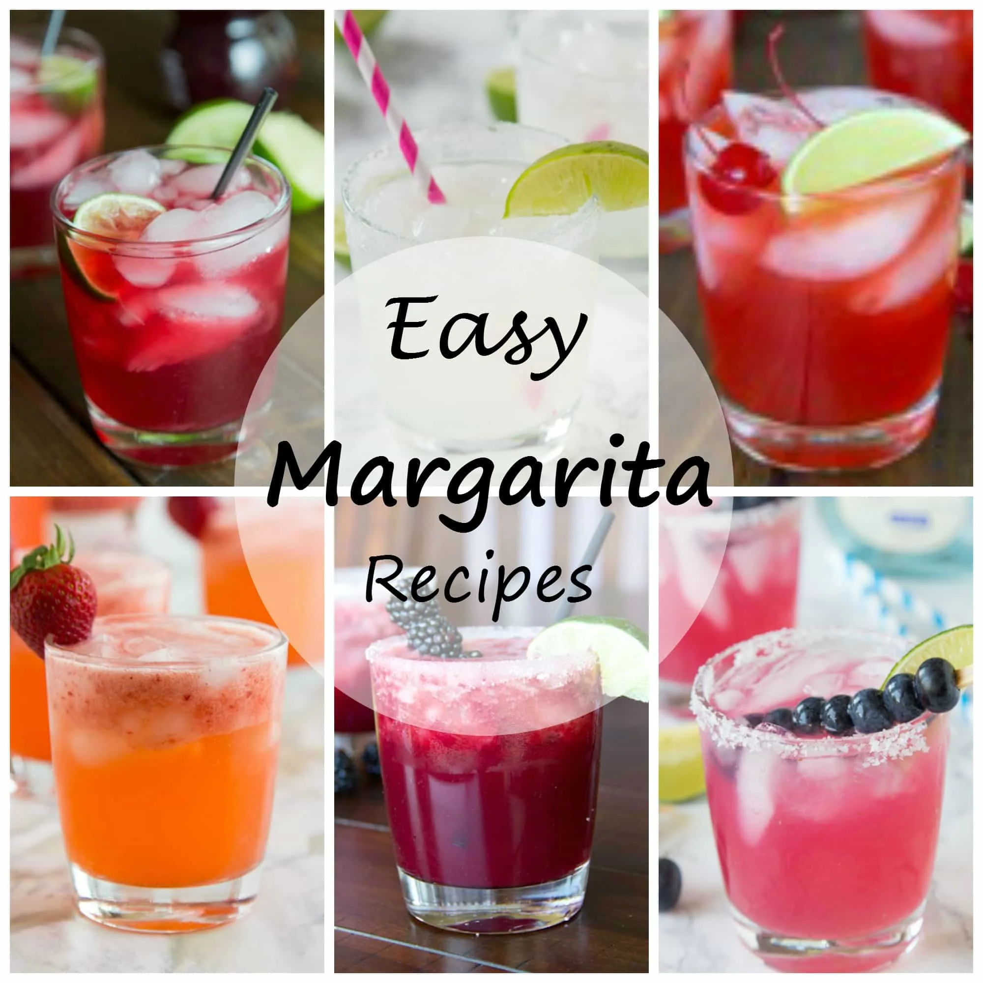 6 Margarita Recipes - get ready for Cinco de Mayo or just happy hour with these great easy margarita recipes! Lots of great flavors to make it different each night!