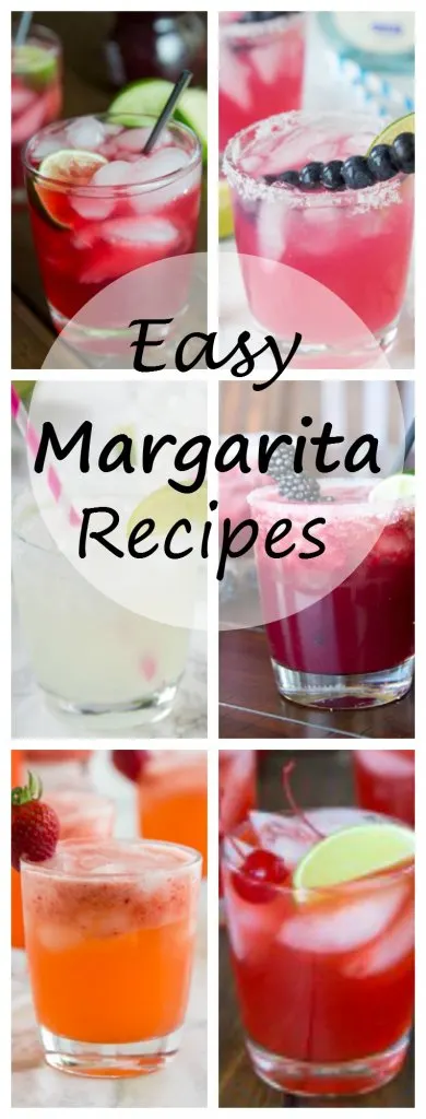 6 Margarita Recipes - get ready for Cinco de Mayo or just happy hour with these great easy margarita recipes! Lots of great flavors to make it different each night!