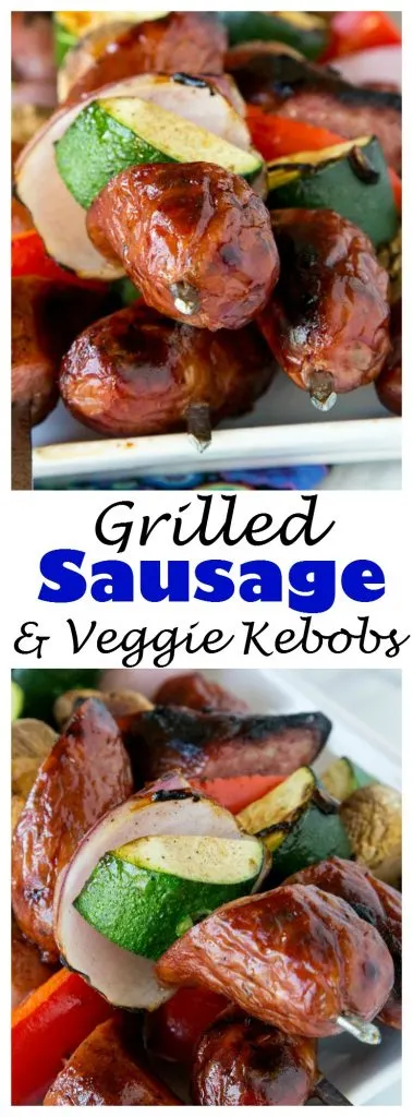 Grilled Sausage and Vegetable Kebobs - fire up the grill, use Polish Sausage and your favorite veggies, to make these easy kebobs for dinner or for your get togethers this