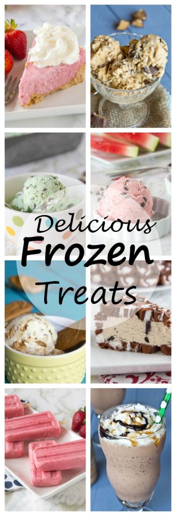 Delicious Frozen Treats - get in the mood for summer with these cool and refreshing treats! Popsicles, ice cream, milkshakes and even cake!
