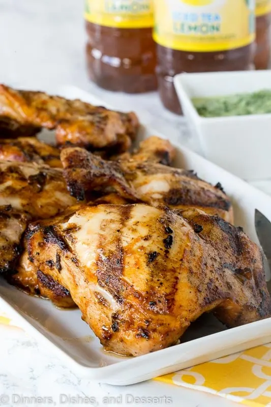 grilled chicken on a tray