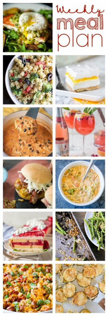 Weekly Meal Plan Week 105 – 10 great bloggers bringing you a full week of recipes including dinner, sides dishes, and desserts!
