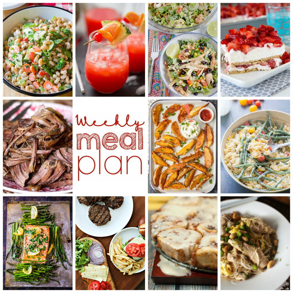 Weekly Meal Plan Week 104 – 10 great bloggers bringing you a full week of recipes including dinner, sides dishes, and desserts!