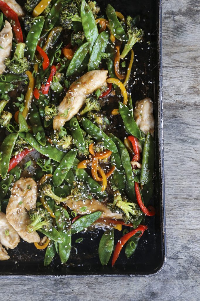 Asian Chicken Stir Fry Sheet Pan Meal {Foodie with Family}