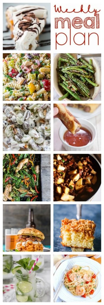 Weekly Meal Plan Week 106– 10 great bloggers bringing you a full week of recipes including dinner, sides dishes, and desserts!
