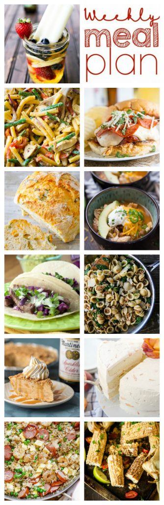 Weekly Meal Plan Week 111– 10 great bloggers bringing you a full week of recipes including dinner, sides dishes, and desserts!