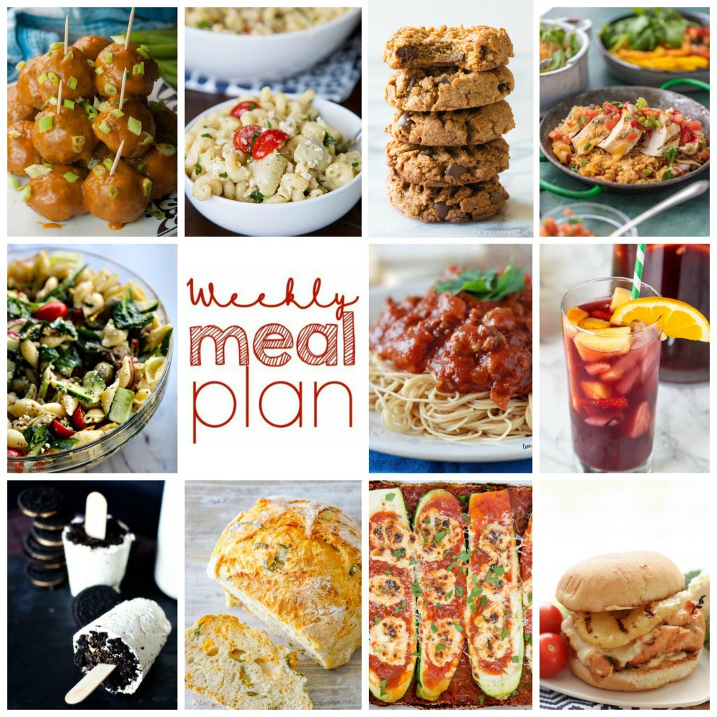 Weekly Meal Plan Week 112– 10 great bloggers bringing you a full week of recipes including dinner, sides dishes, and desserts!