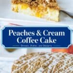 peach coffee cake collage for pinterest