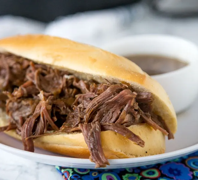 Instant Pot French Dip Sandwiches - make super tender and juicy french dip sandwiches in a fraction of the time using the instant pot!