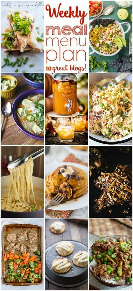 Weekly Meal Plan Week 118 - 10 great bloggers bringing you a full week of recipes including dinner, sides dishes, and desserts!
