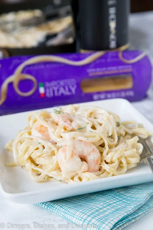 Shrimp Fettuccine Alfredo is made in one pan and you can enjoy any night of the week