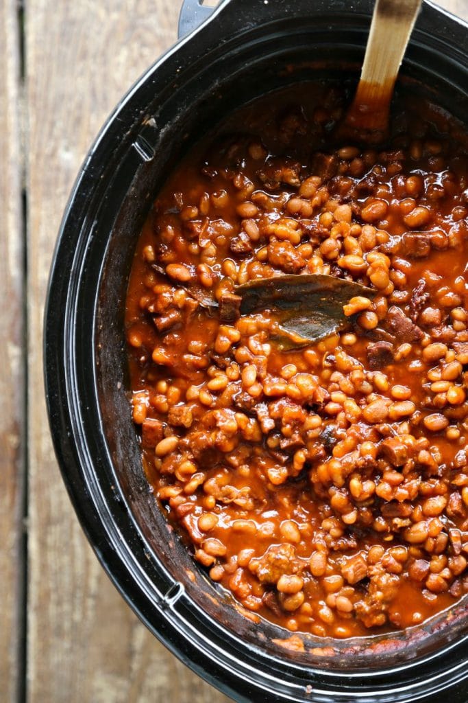 Slow Cooker Breakfast Baked Beans {Foodie with Family}