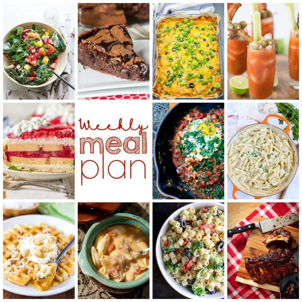 Weekly Meal Plan Week 115– 10 great bloggers bringing you a full week of recipes including dinner, sides dishes, and desserts!
