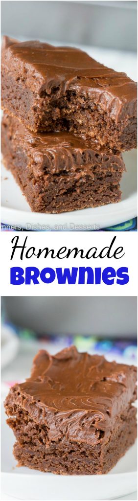 Easy Homemade Brownies Recipe - an easy one bowl brownie recipe that are super fudgy, chocolately, and delicious! 