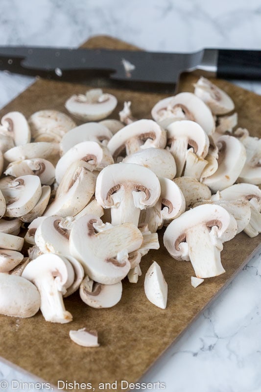 Easy Sauteed Mushrooms - start with thinly slicing