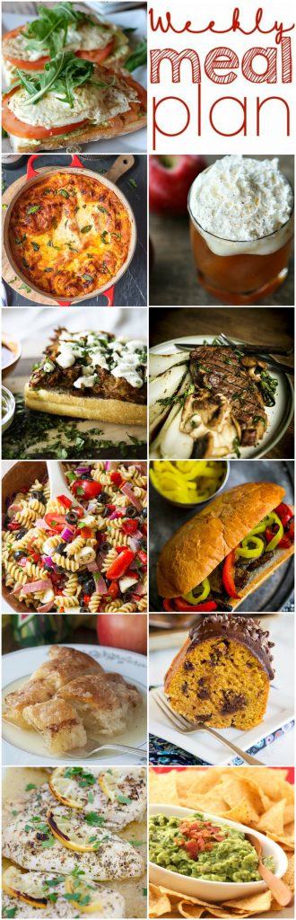 Weekly Meal Plan Week 119 - 10 great bloggers bringing you a full week of recipes including dinner, sides dishes, and desserts!