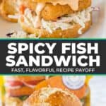 close up fish sandwich collage for pinterest