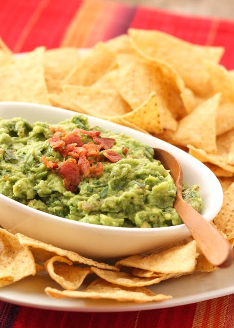 Roasted Garlic and Bacon Guacamole {Barefeet in the Kitchen}