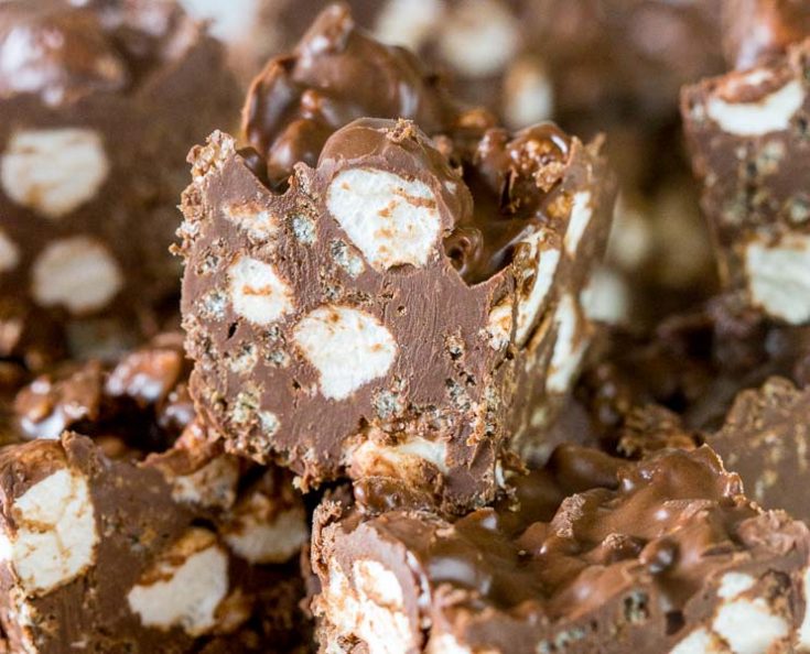 Chocolate Avalanche Bars - super easy no bake avalanche cookies turned into even easier bars made with 3 kinds of chocolate!  