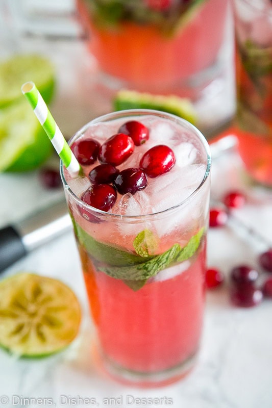 Cranberry Mojito - a classic mojito recipe with cranberry juice and cranberries!