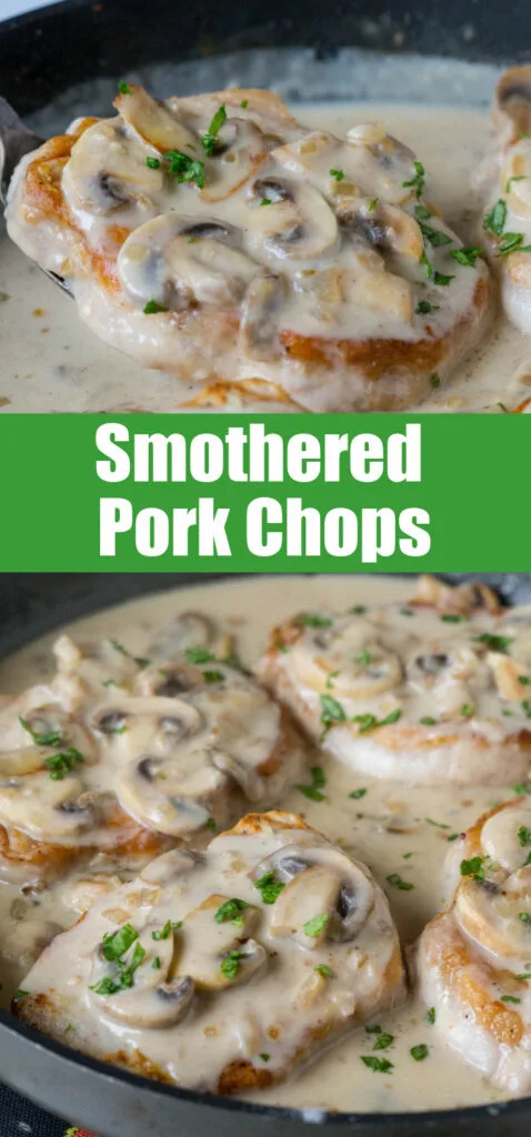 smothered pork chops in pan