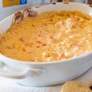 Spicy Shrimp Dip - a quick and easy dip that is great to serve at any get together. You can make ahead and heat right before guests arrive! 