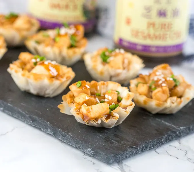 Hoisin Glazed Chicken Cups are perfect for entertaining. Easy to make, and absolutely irresistible on the holiday buffet! 